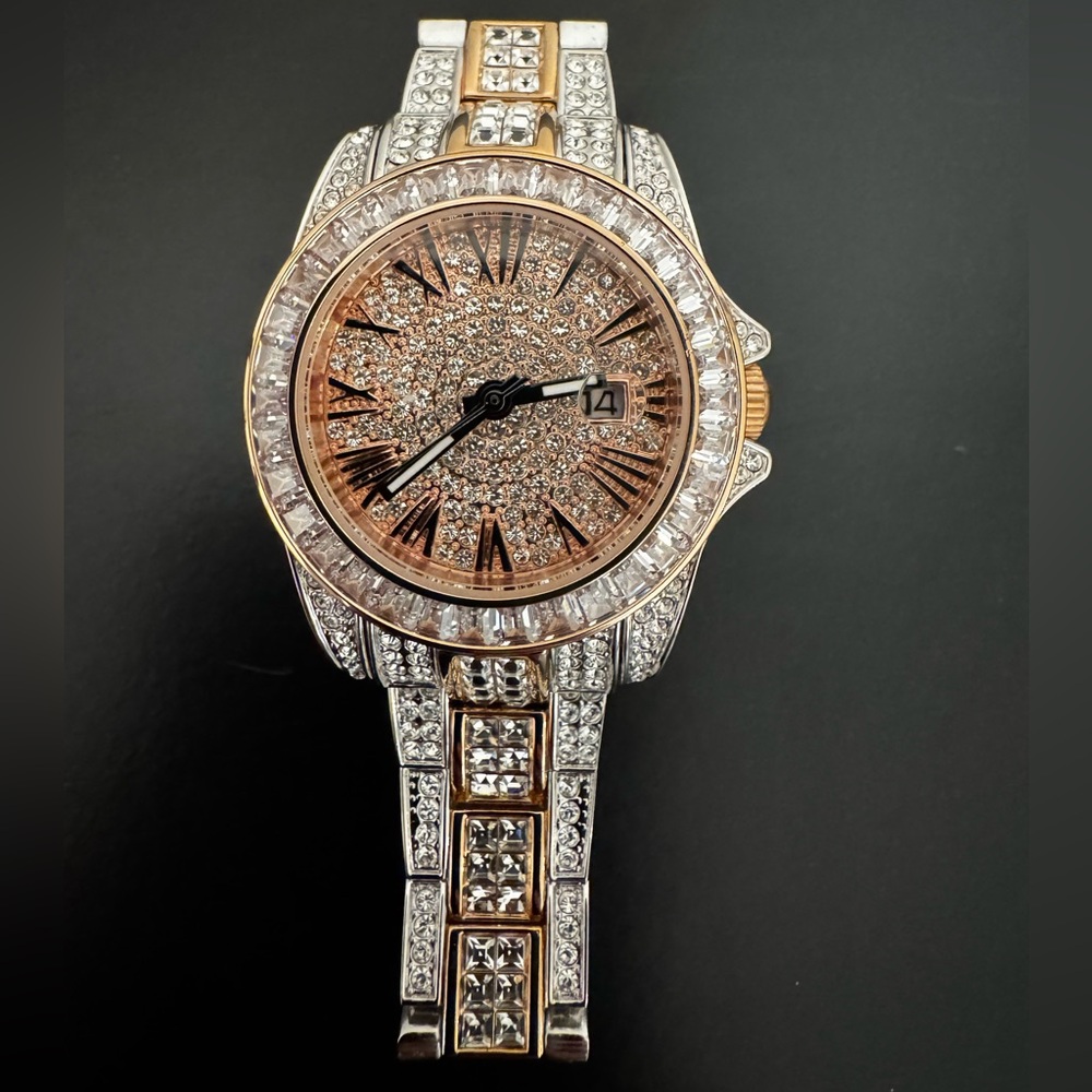 Princess Butterfly Rose Plated Stainless Steel with Crystals